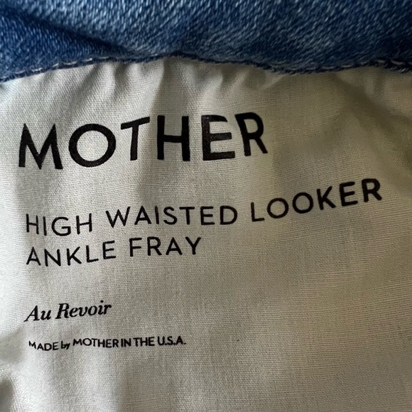 MOTHER High Waisted Looker Ankle FrayWomen's  Blue Jeans Au Revoir Size 27 - Picture 9 of 13